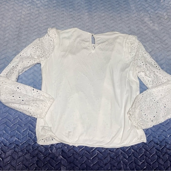 INC Eyelet Bohemian Ruffle Blouse Top Size XS - Picture 5 of 6
